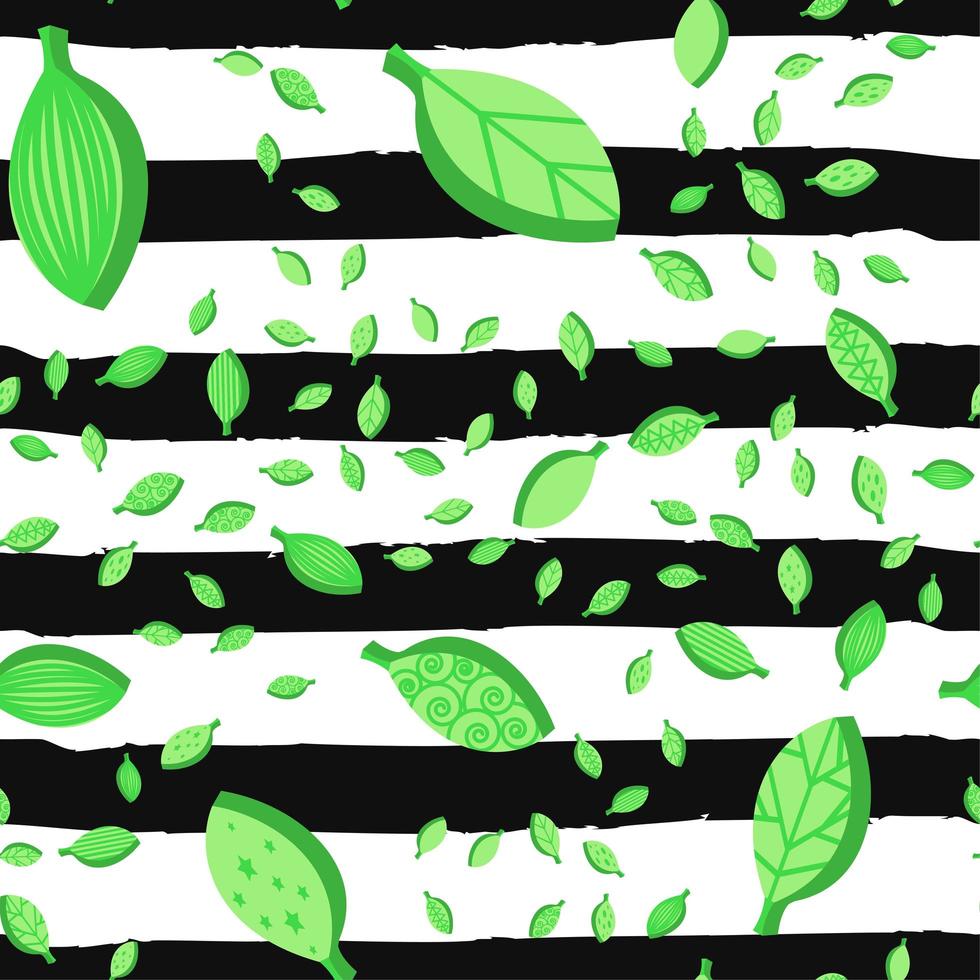 Green leaves seamless vector pattern