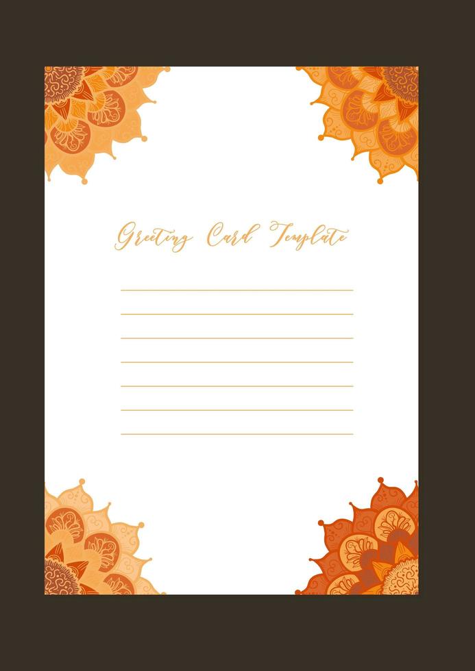 Mandala vintage template card vector