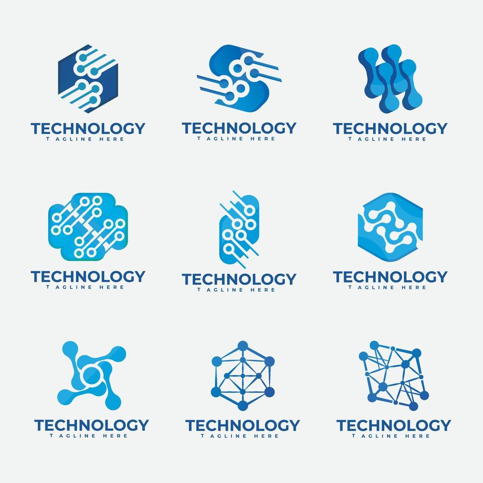 Technology logo template vector