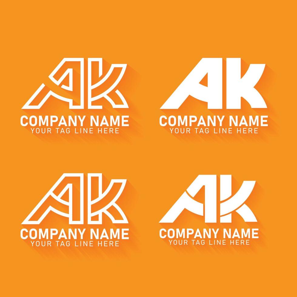 ak logo set colección parte uno vector