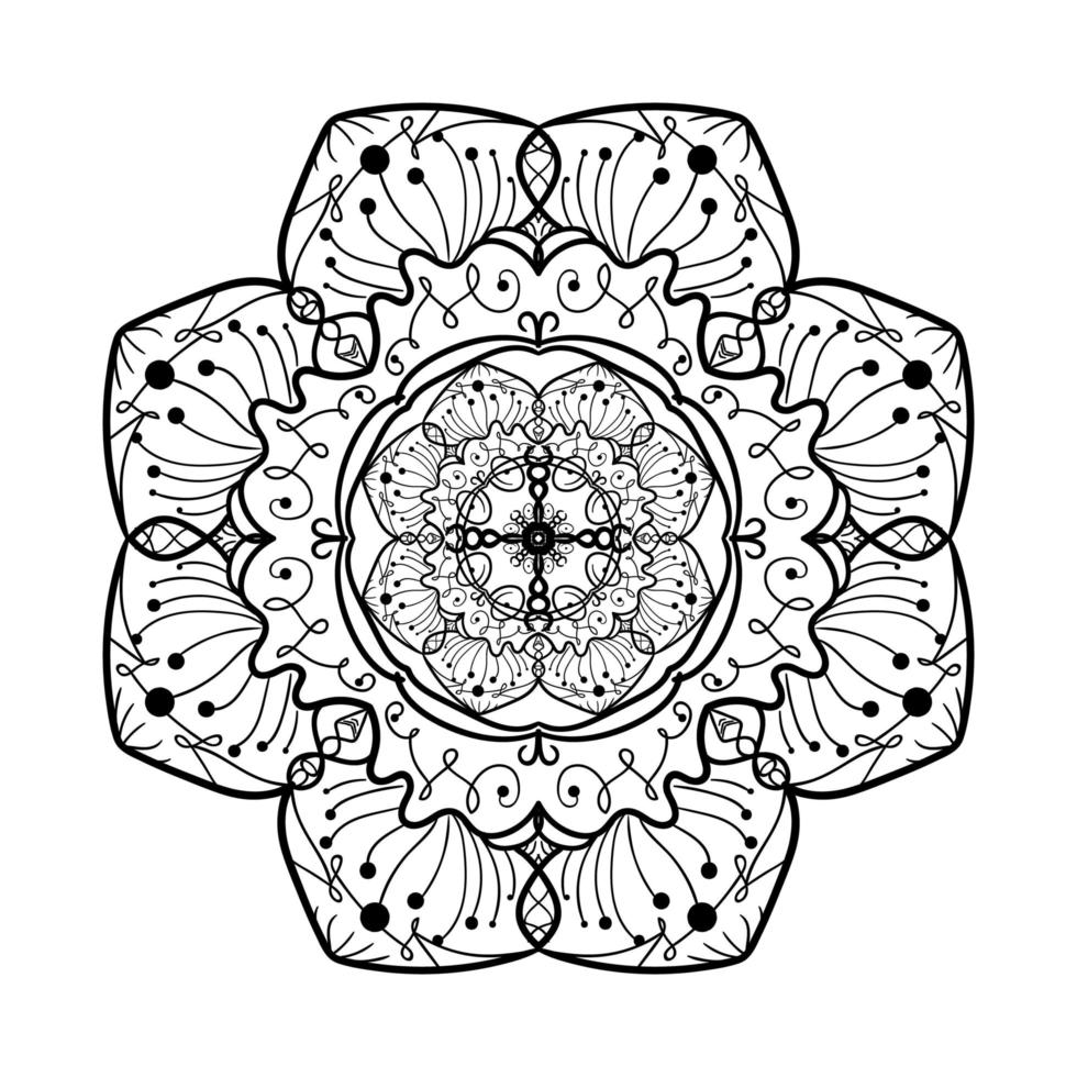 Mandala Line Template vector
