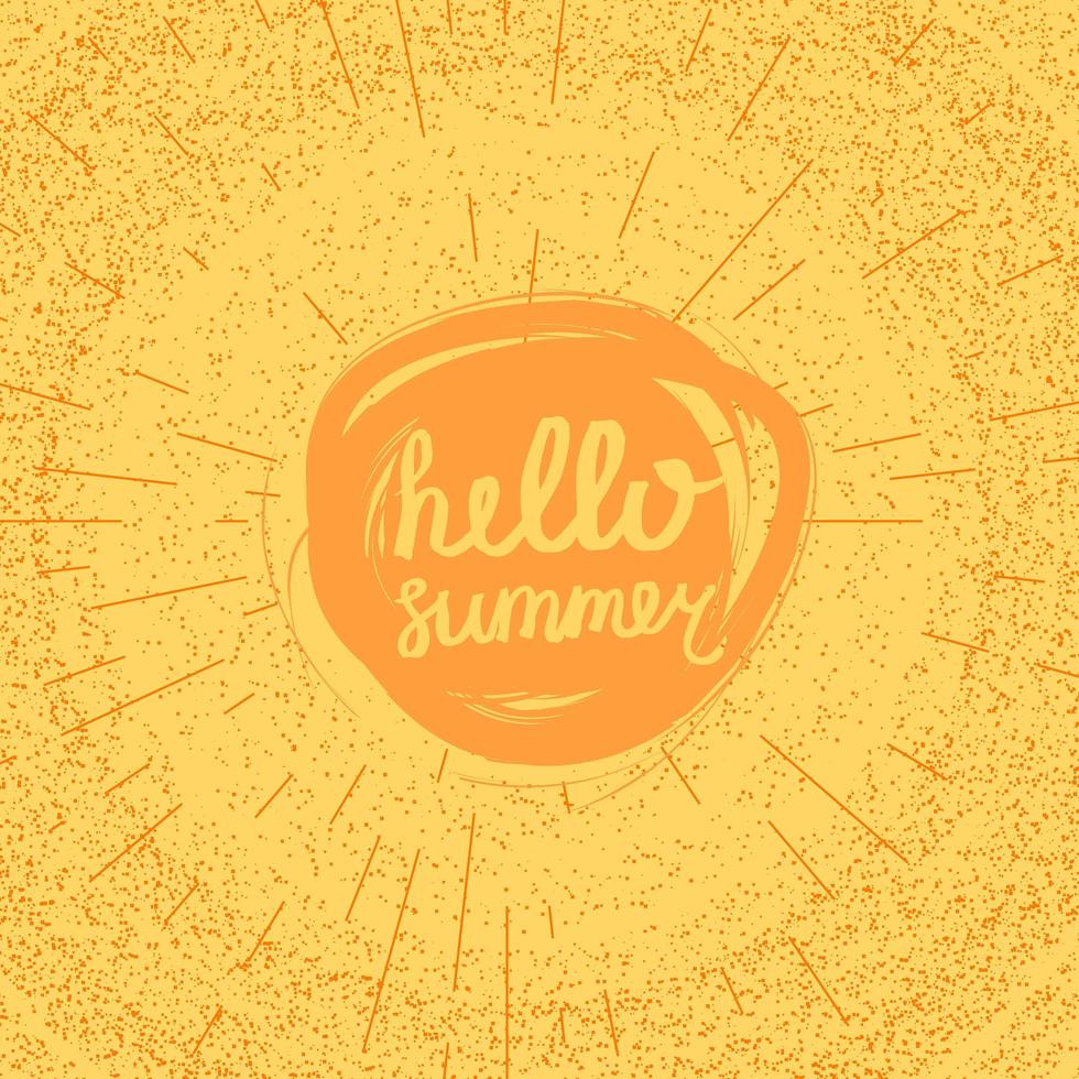 Hello Summer Lettering vector