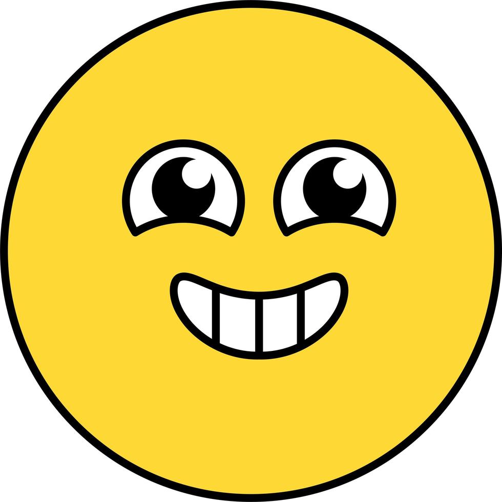 Ilustración de vector de emoji feliz y emocionado