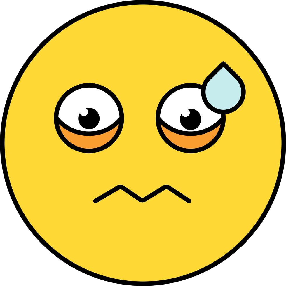 Worried, nervous emoji vector illustration