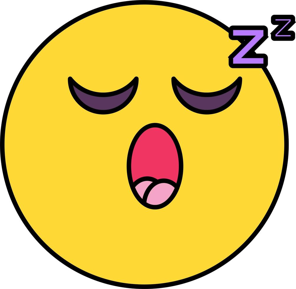 Ilustración de vector de emoji durmiendo