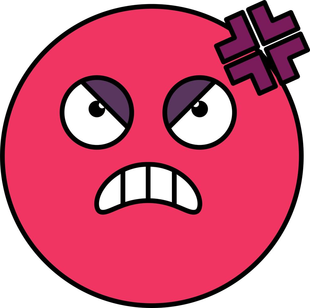 Ilustración de emoji enojado y molesto vector