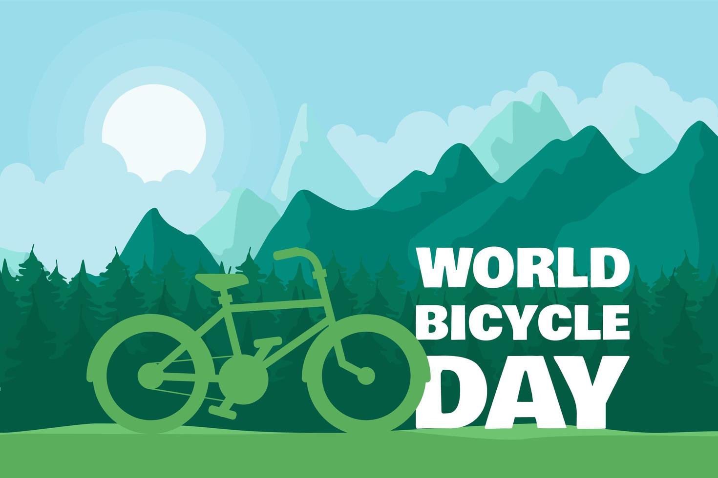 ilustración del día mundial de la bicicleta vector