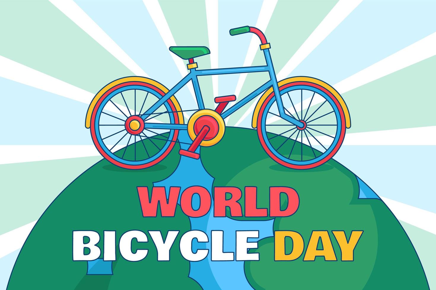 World Bicycle Day Illustration vector
