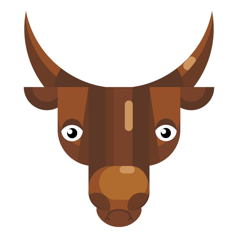 Stressed bull face emoji, upset cow icon isolated emotion sign vector