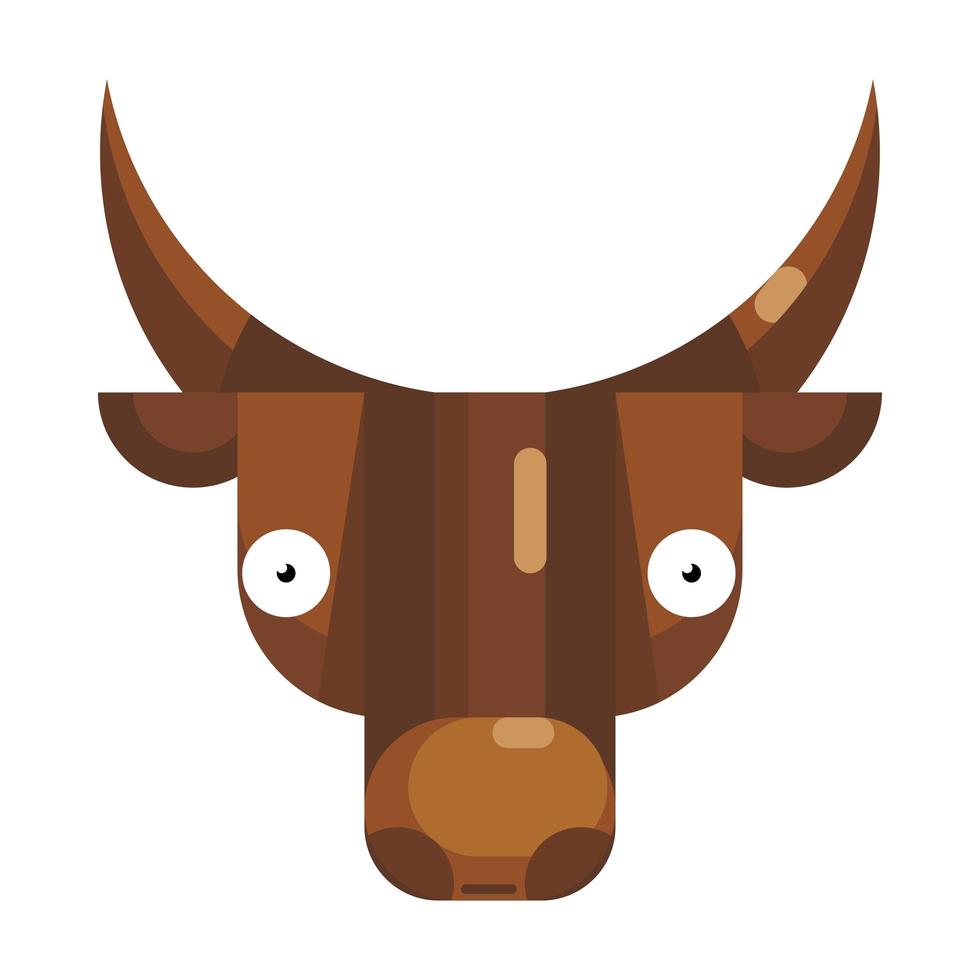 Astonished bull face emoji, shocked cow icon isolated emotion sign vector