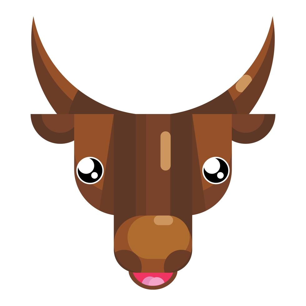 emoji de cara de toro alegre, icono de vaca sonriente feliz signo de emoción aislada vector