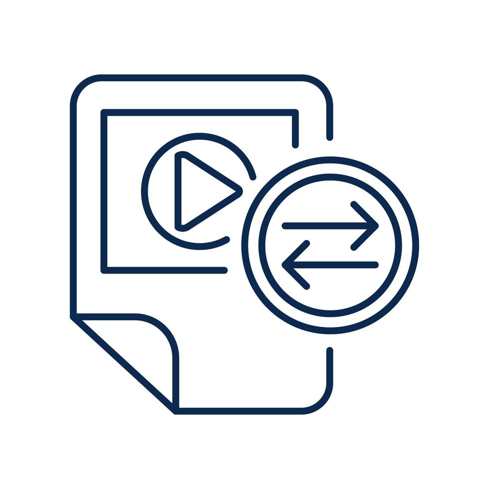 Video files exchange monochrome linear icon vector