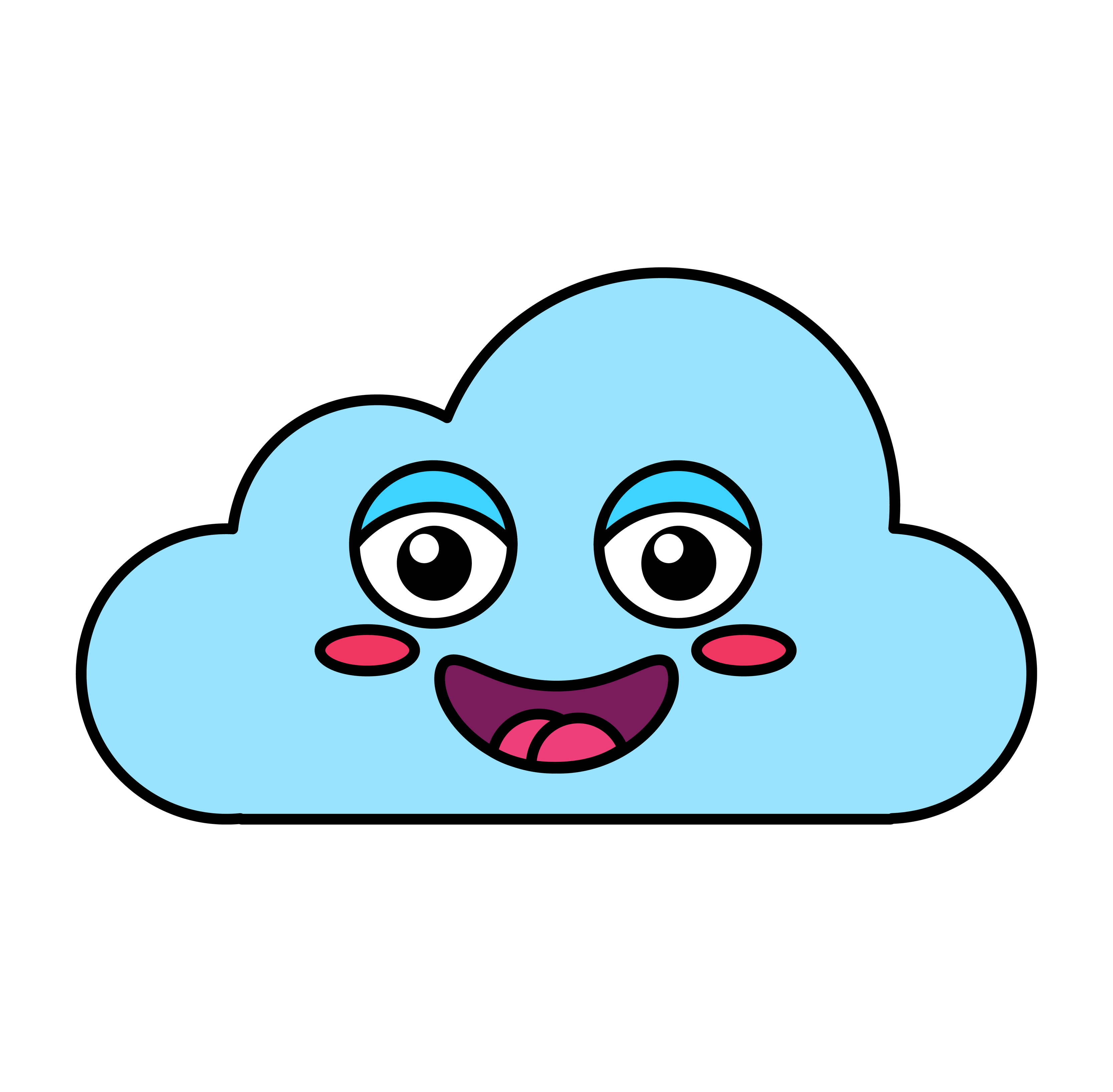 Happy cloud emoji outline illustration 4966852 Vector Art at Vecteezy