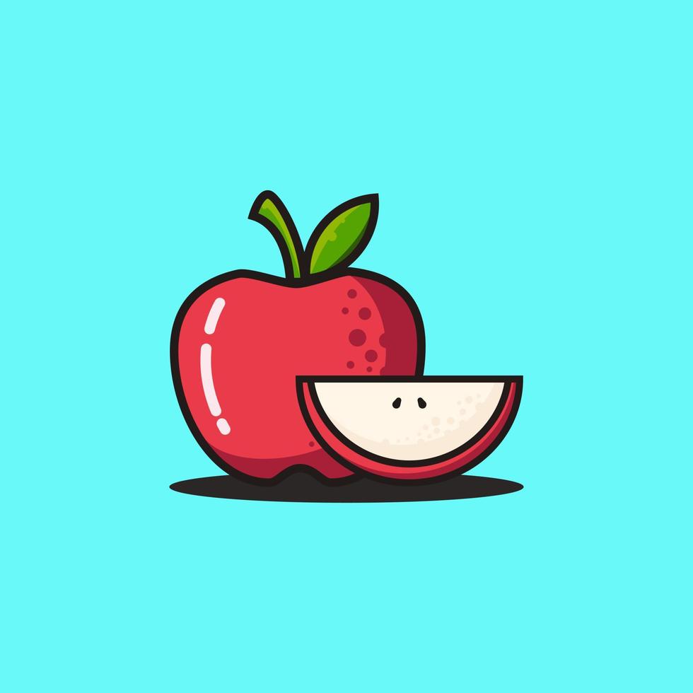 apple vector illustration, apple and slice apple icon, apple vector