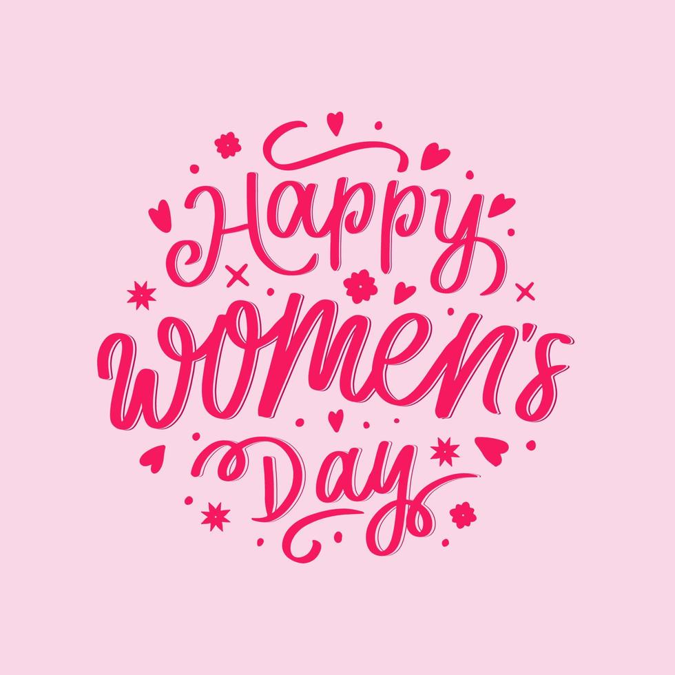 hand lettering  happy women's day. vector isolated design