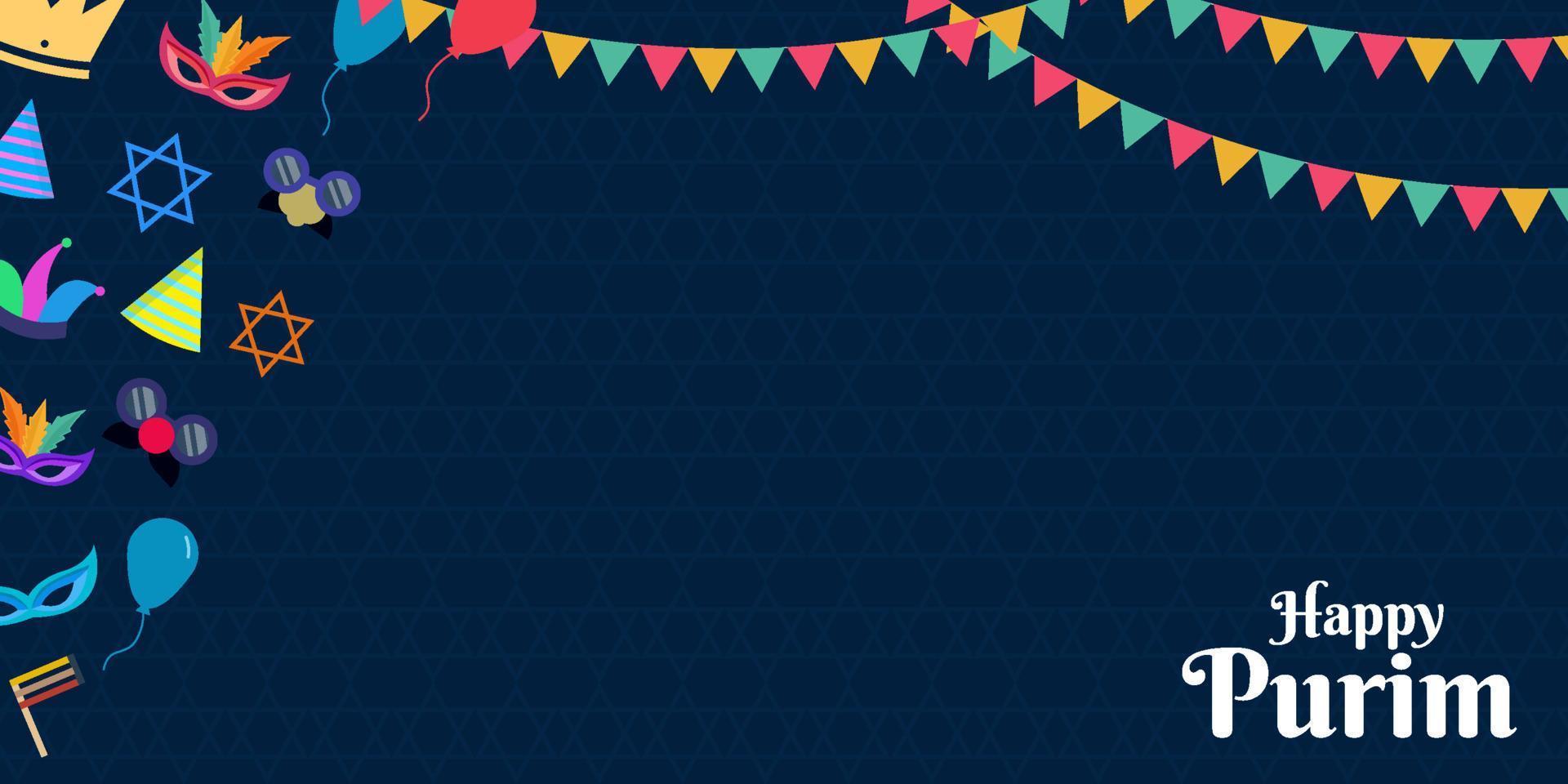 happy purim day background with copy space. purim day vector design. flat design illustration