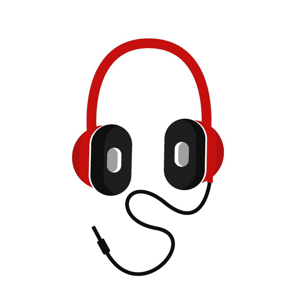 Headset illustration with simple style on white background isolated vector