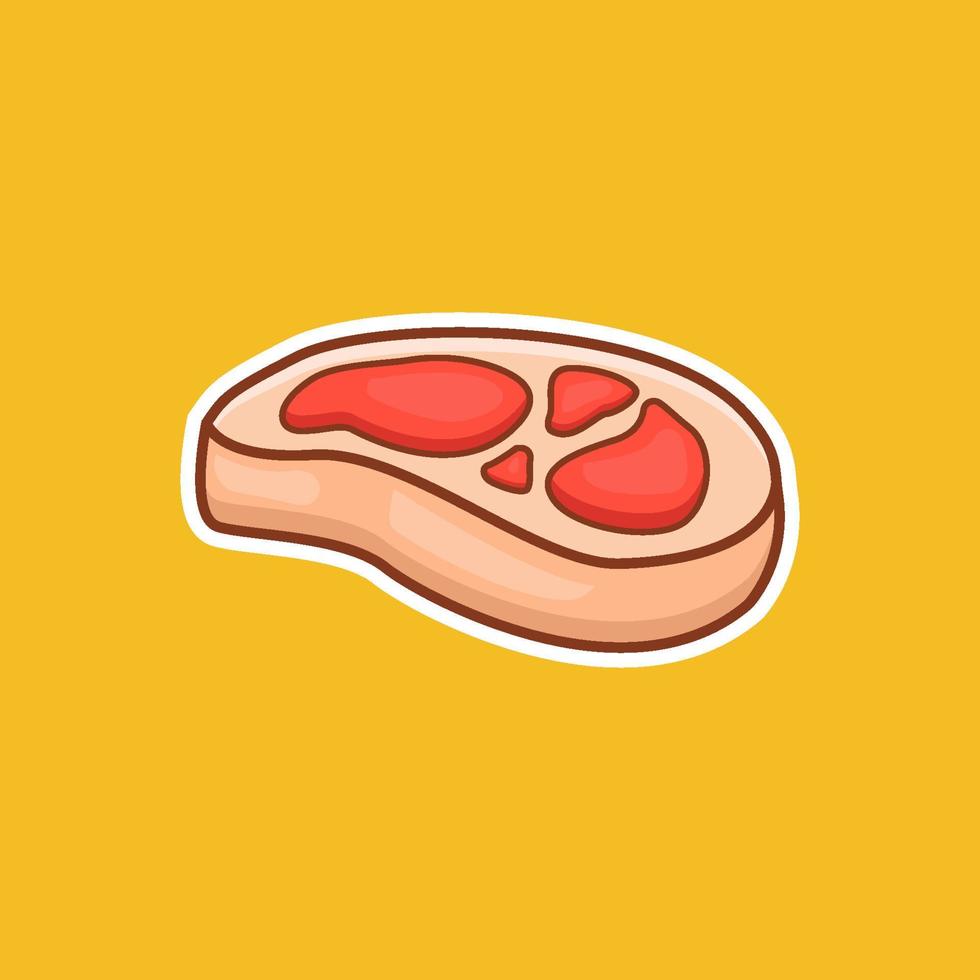 steak meat with simple style illustration, meat vector, meat icon, steak meat isolated design vector