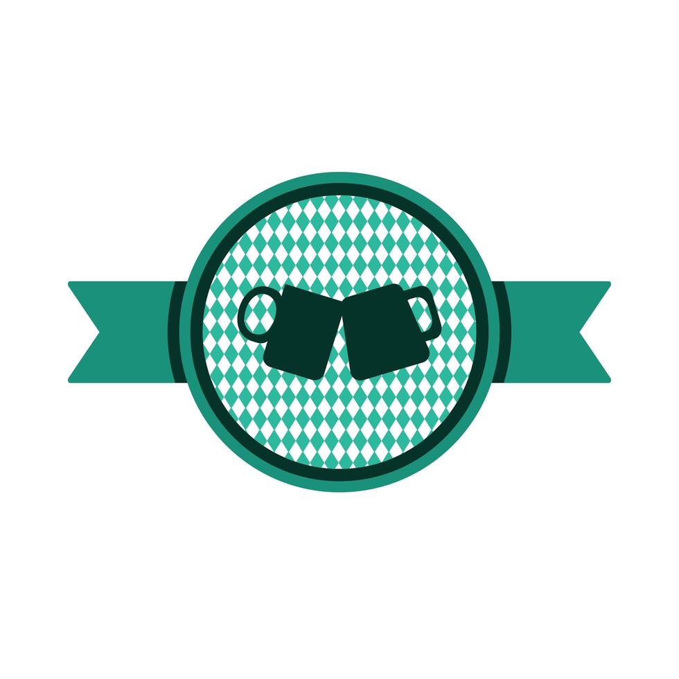 Oktoberfest simple ribbon with beer mug vector