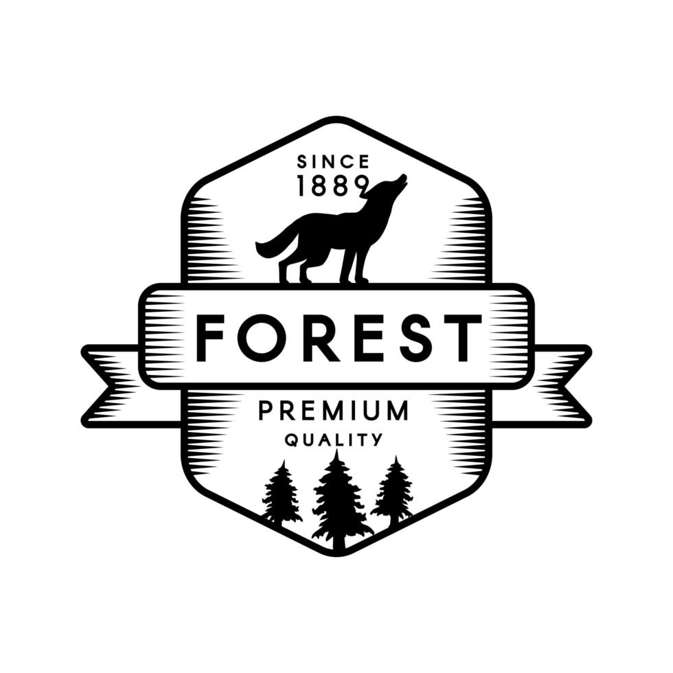 Coniferous forest outline vector logo template