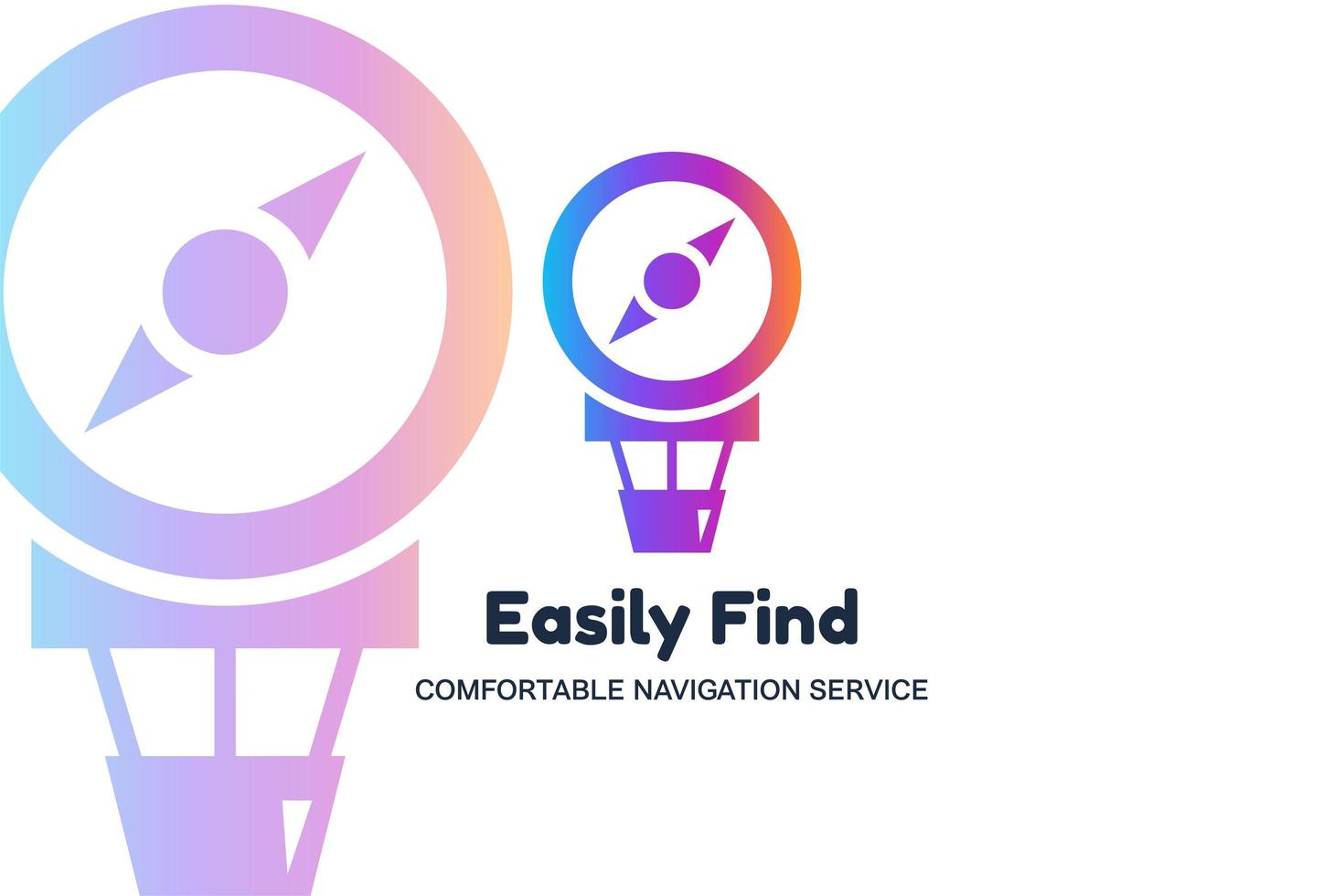 Easily find flat vector logo template