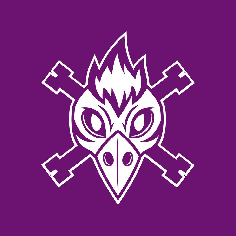 Bird head street style logo design vector