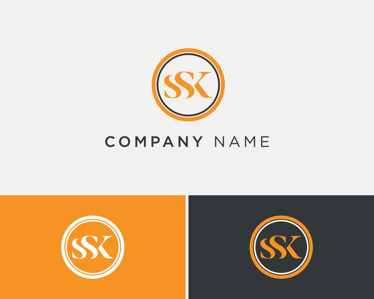 SSK Circle Logo Design Template - SSK logo vector