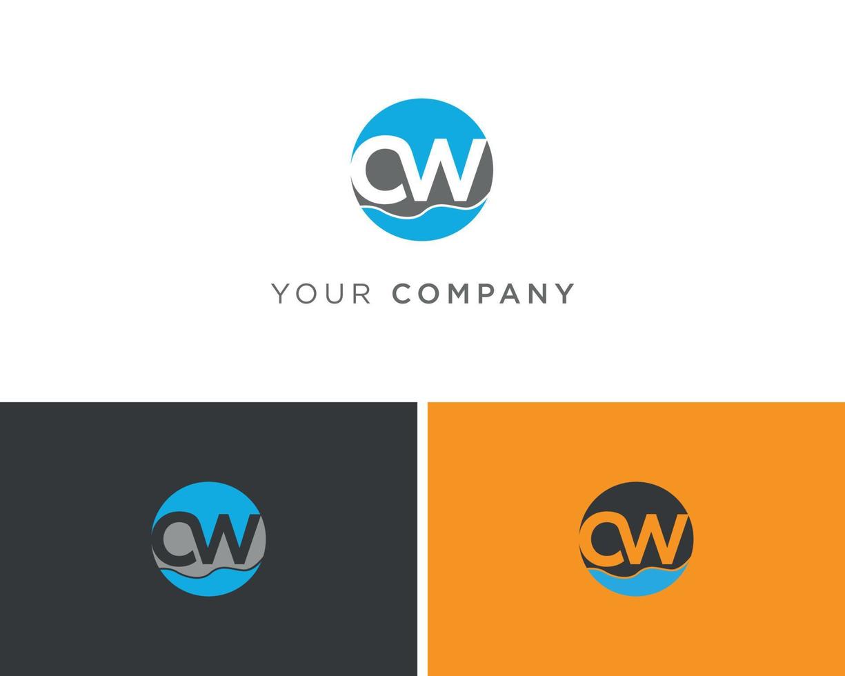 plantilla de diseño de logotipo de río cw vector