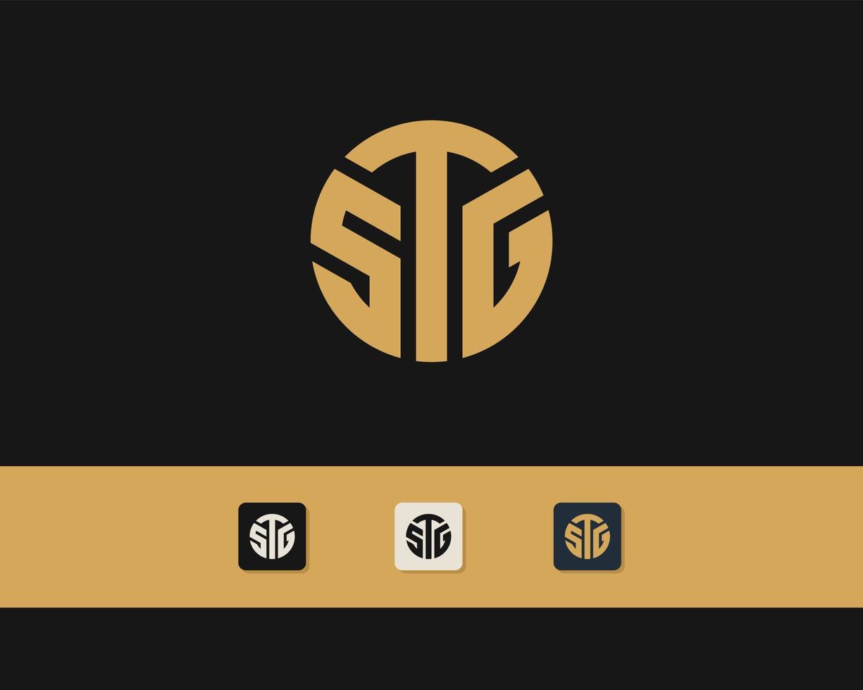 Letter S T G logo design. creative minimal monochrome monogram symbol. Universal elegant vector emblem. Premium business logotype. Graphic alphabet symbol for corporate identity