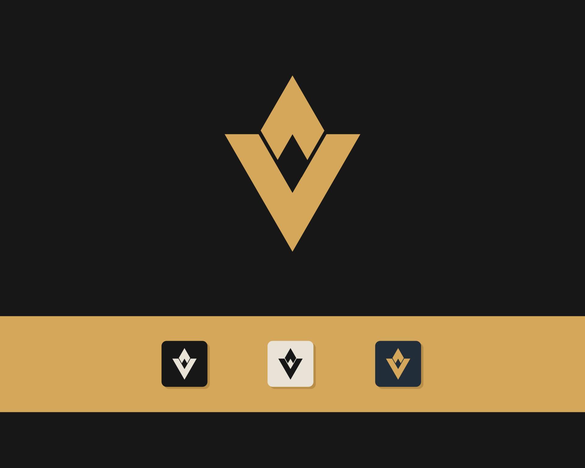 Letter A V logo design. creative minimal monochrome monogram symbol