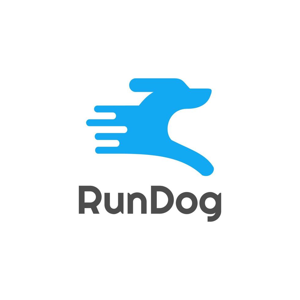 simple divertido correr perro logo correr perro mascota correr vector