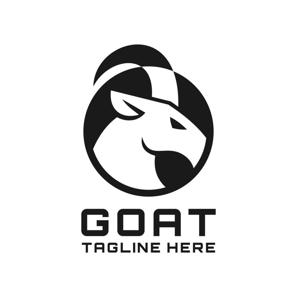 simple goat side view logo design vector