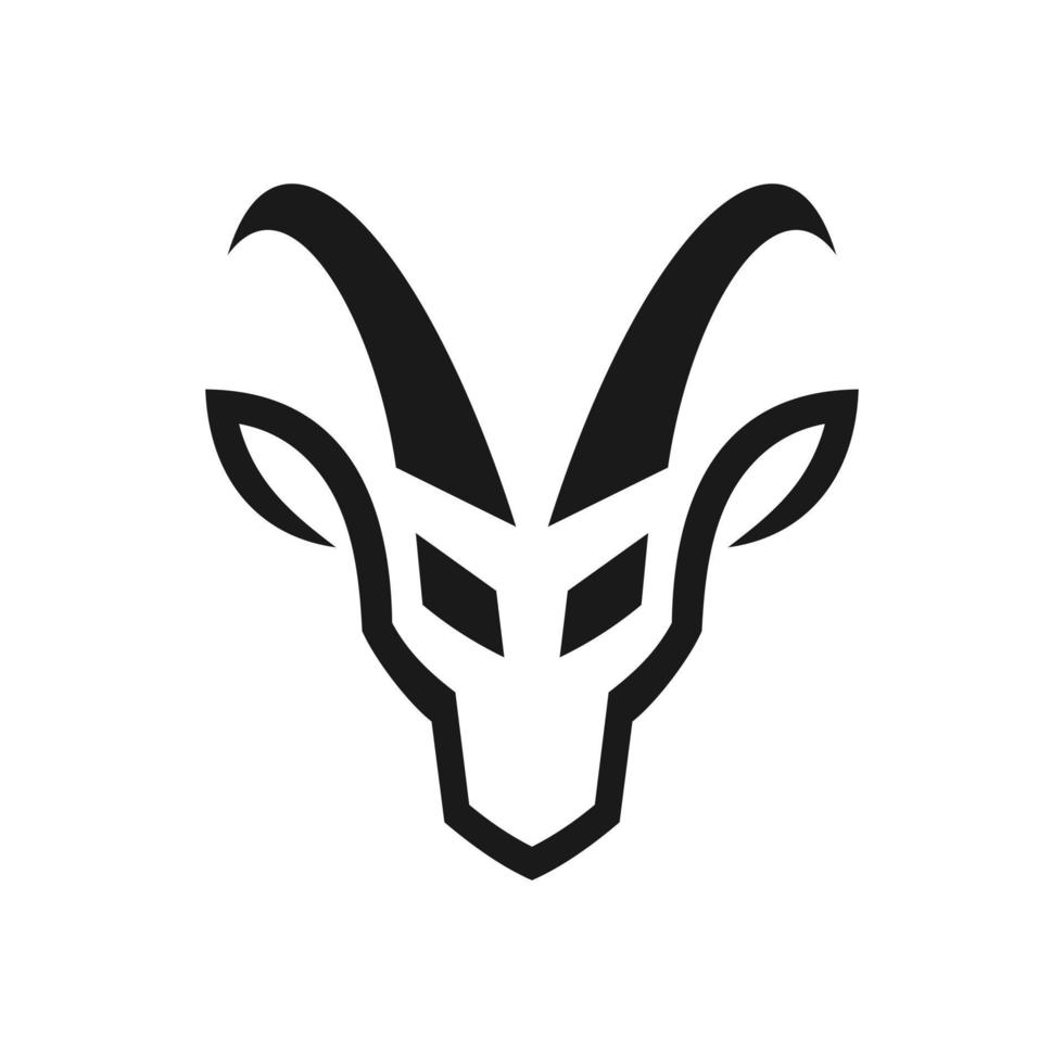 simple line Goat head logo design vector