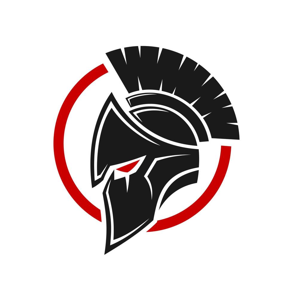 diseño de logotipo de vista lateral de casco de gladiador vector