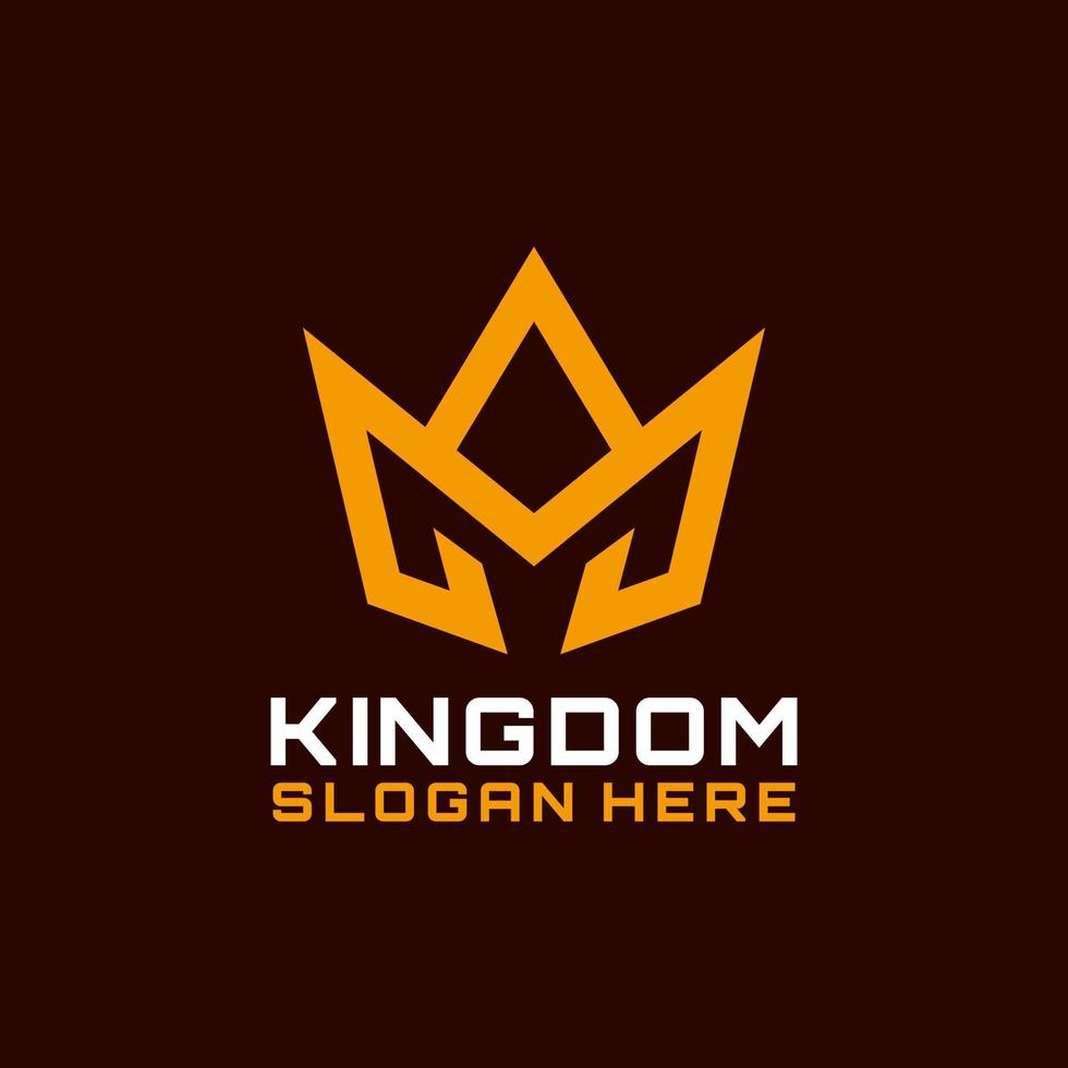 king crown sharp line logo design vector