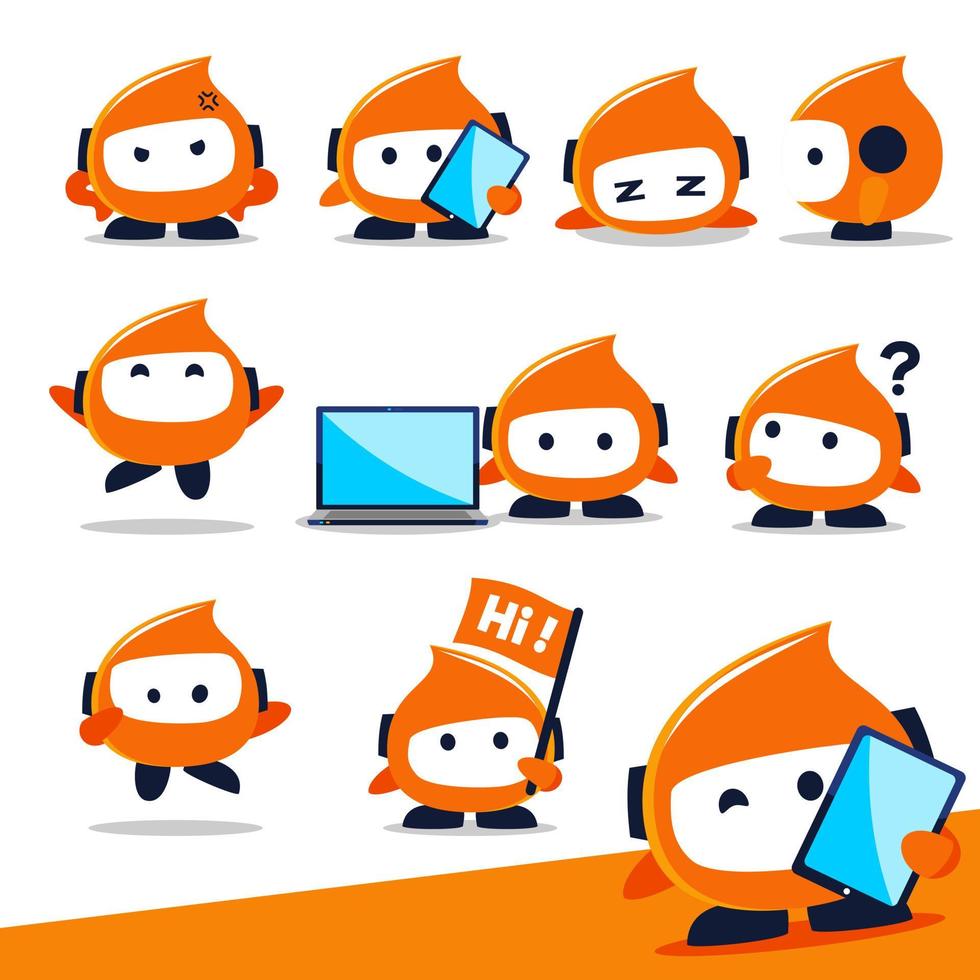 simple flat modern Little Mascot collection vector
