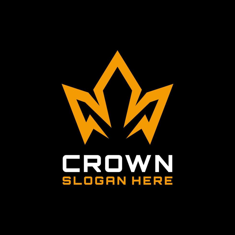 simple sharp king crown logo design vector