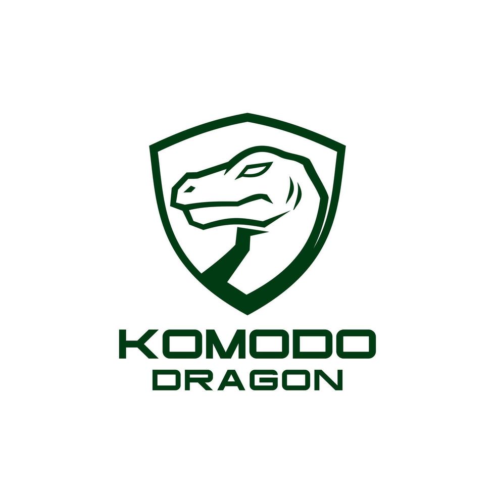 escudo komodo dragon logo design vector