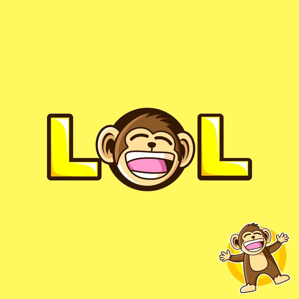 funny lol monkey big laugh vector