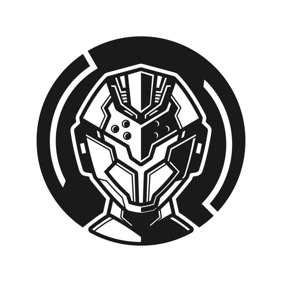 Detail Robot helmet illustration design vector