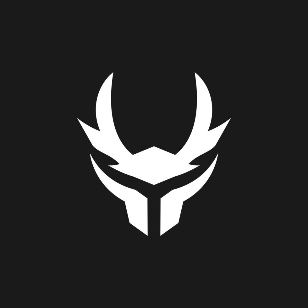 simple modern samurai helmet logo design vector