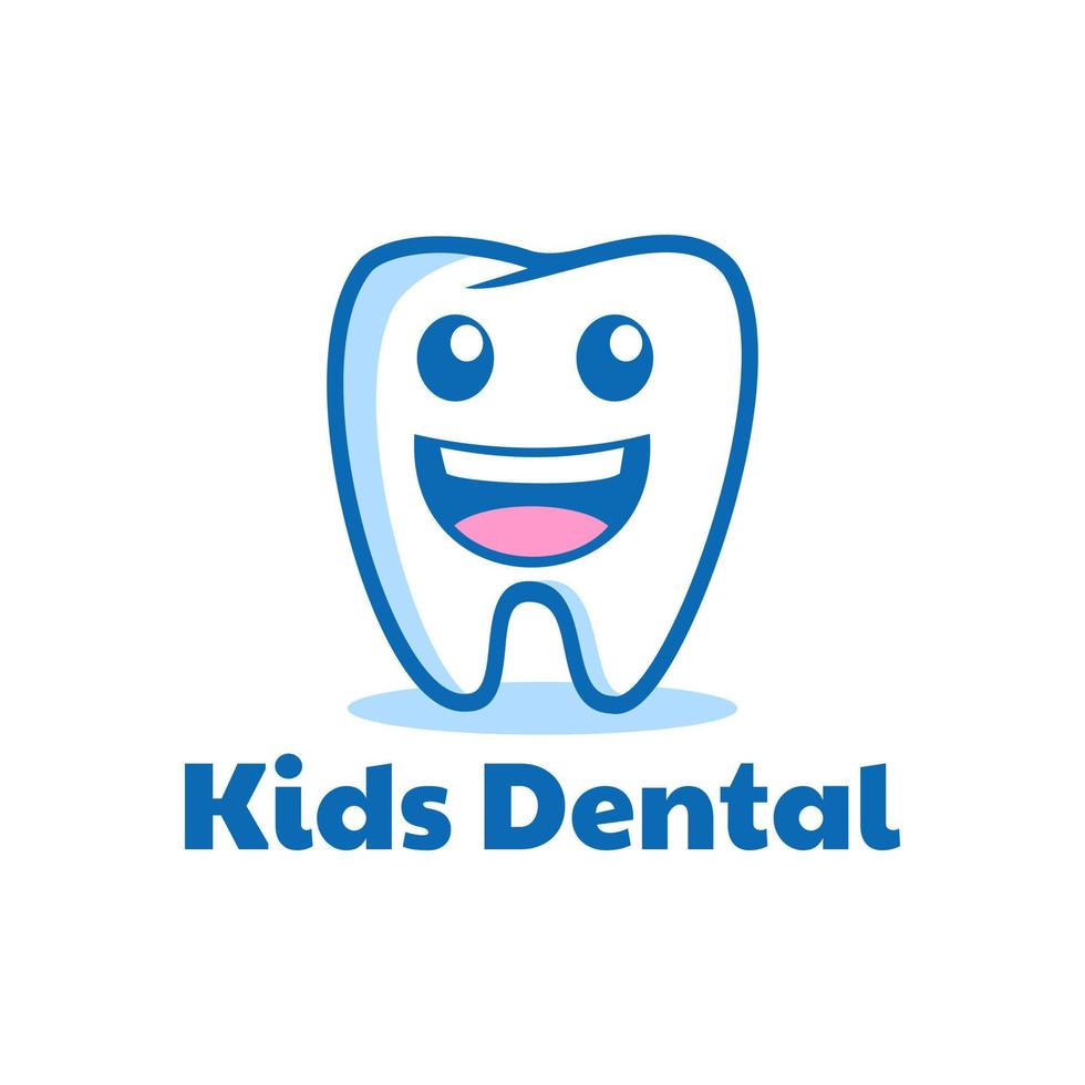 sonrisa dientes de dibujos animados diseño de logotipo dental inspiración vector