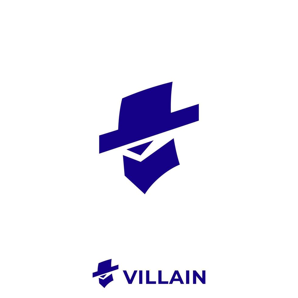 simple clean villain logo design vector