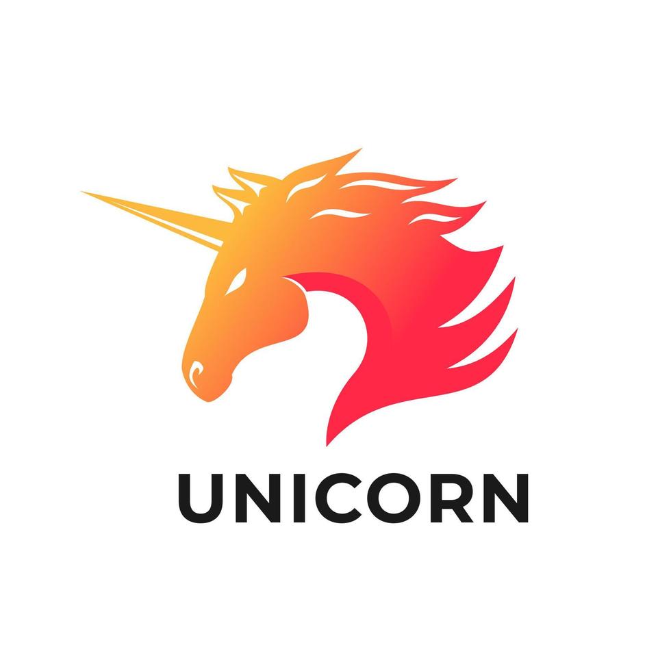 elegante diseño de logotipo de caballo unicornio fresco vector