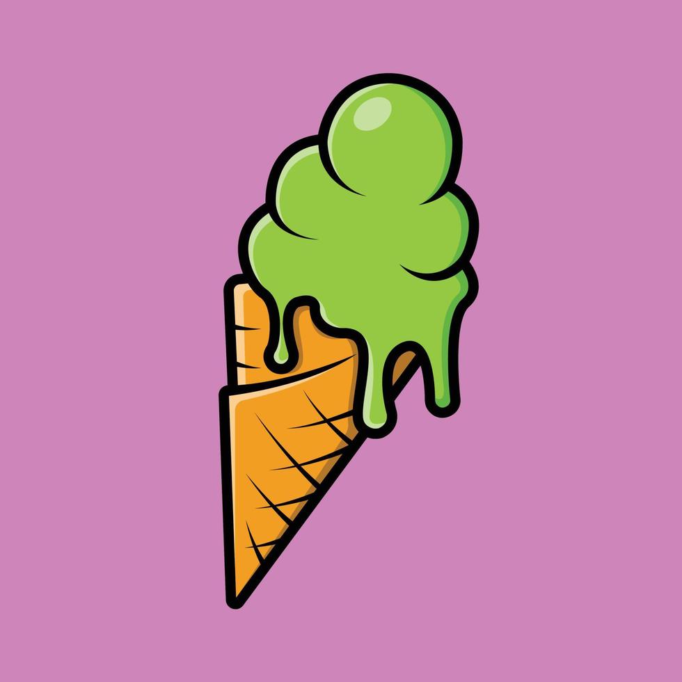 Ilustración de icono de vector de dibujos animados de cono de helado.  concepto de icono de comida dulce aislado vector premium. estilo de dibujos  animados plana 4967368 Vector en Vecteezy