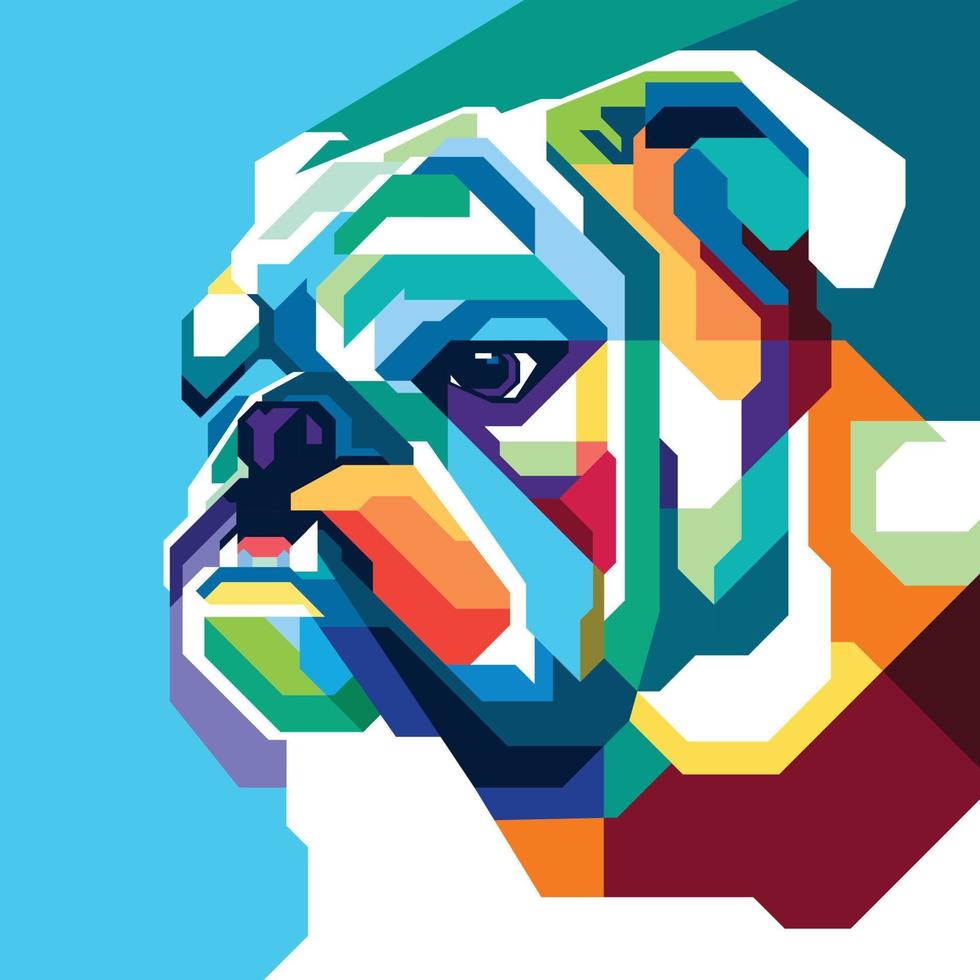ilustración de perro colorido vector
