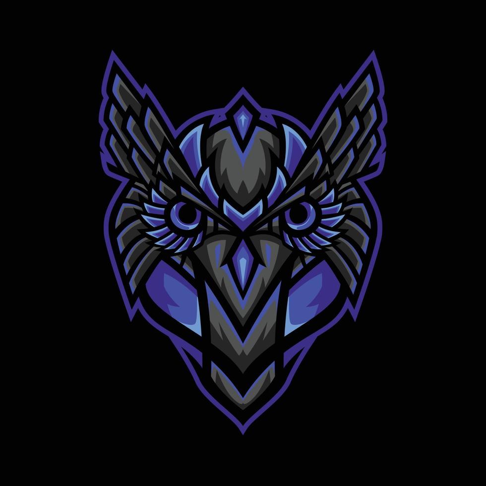 Owl Head Tribal Mascot Logo Illustration vector