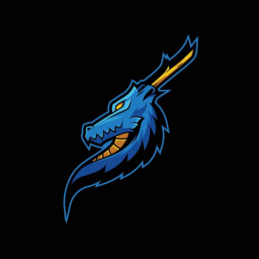 vector de ilustración de logotipo de cabeza de dragón