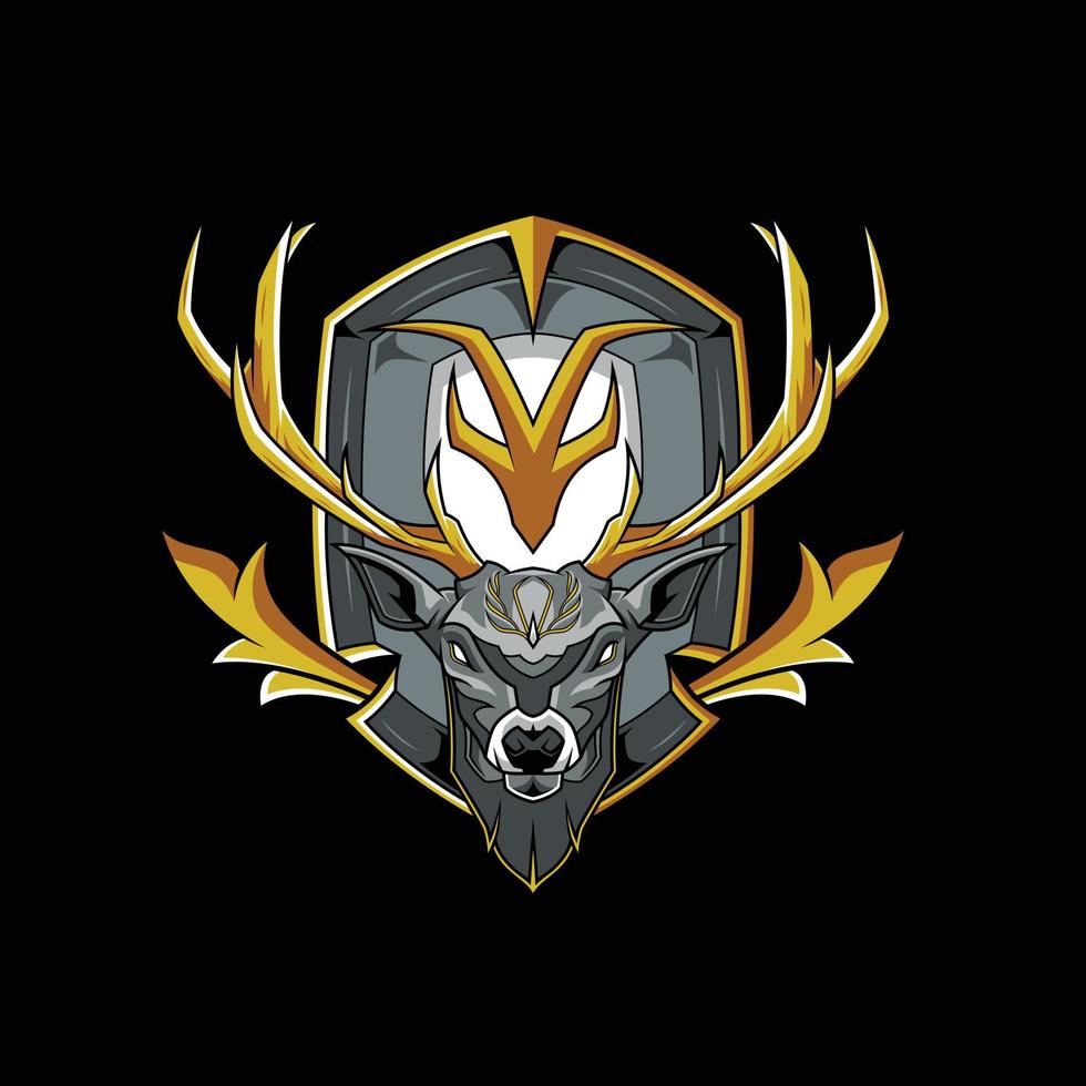 vector de ilustración de logotipo de cabeza de ciervo