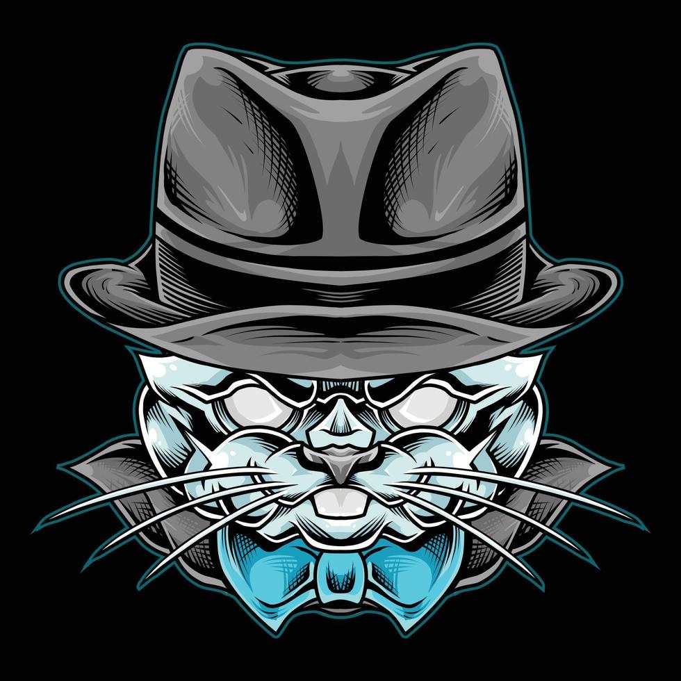 Ilustración del logotipo de la mascota del conejo de la mafia vector